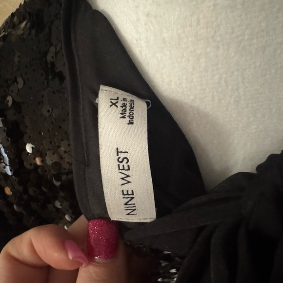 Nine West Black Sequin Shirt Mini Dress - Picture 5 of 5